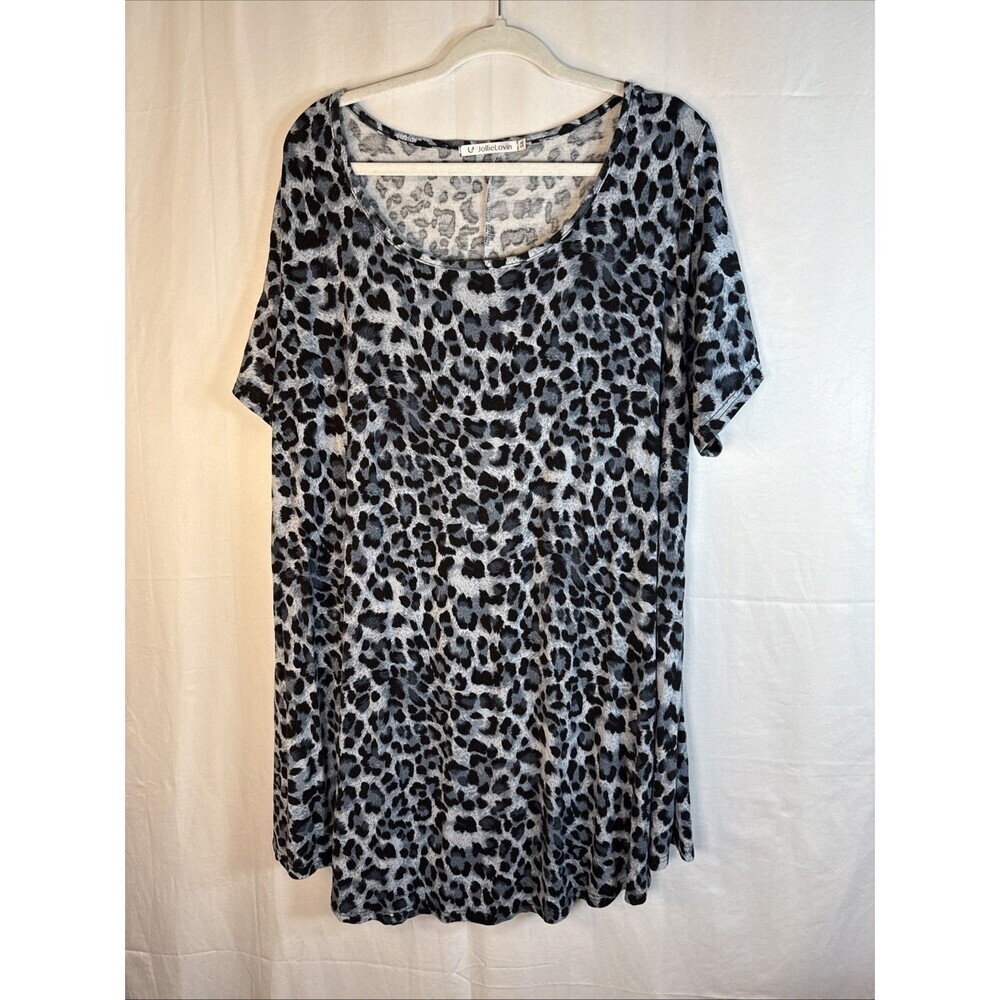 Jollie Lovin Animal Print Short Sleeve T Shirt Size 5X Preowned